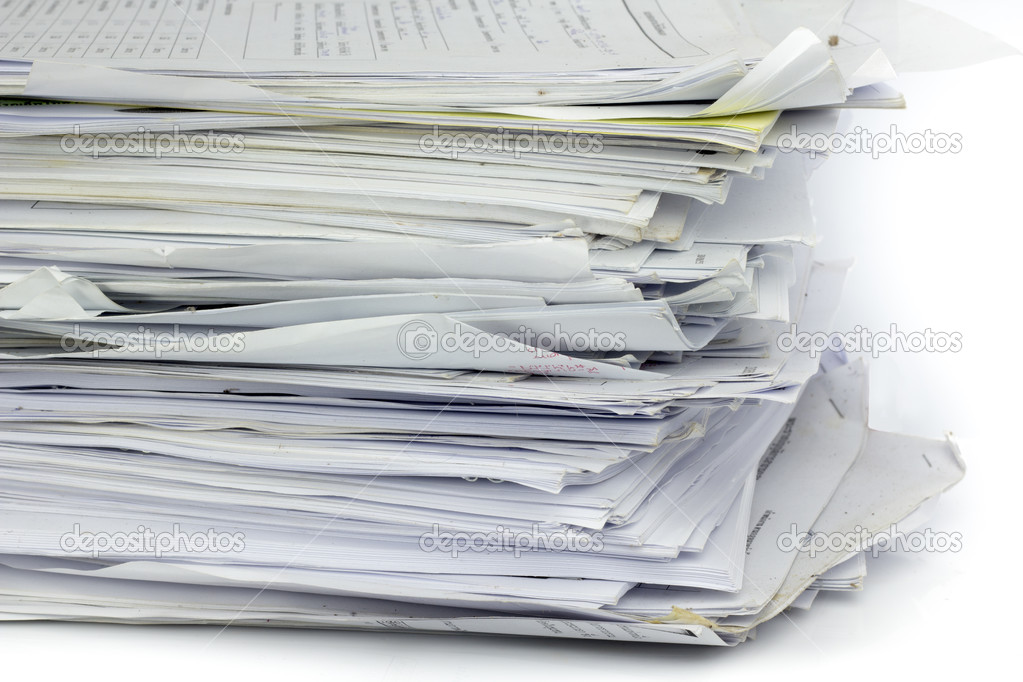 Piled up office work papers Stock Photo by ©Gloszilla8 31584977